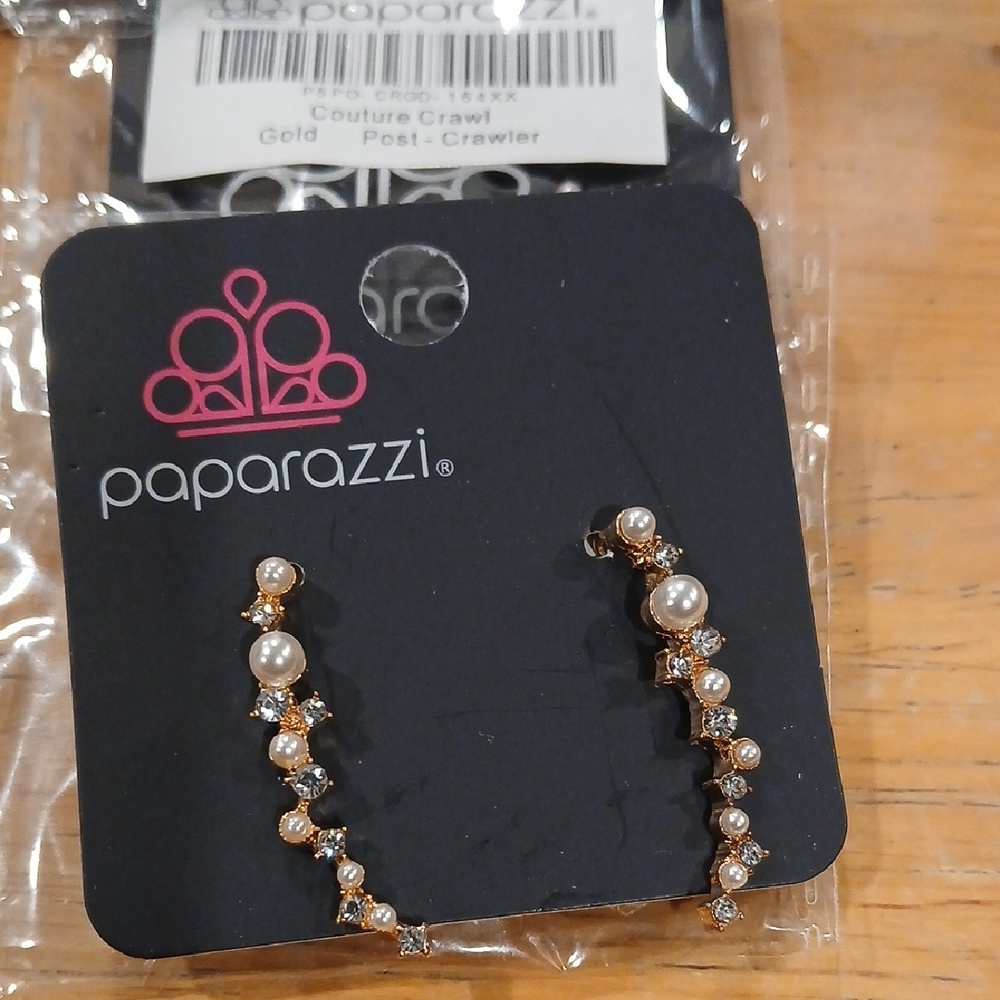 Paparazzi Gold Earrings with Pearl Accents
